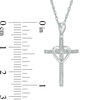 Thumbnail Image 1 of Diamond Accent Cross with Heart Pendant in Sterling Silver