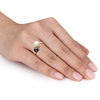 Thumbnail Image 3 of 5.5 - 6.0mm Button White and Dyed Black Cultured Freshwater Pearl Bypass Ring in 10K Gold