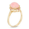 Thumbnail Image 1 of Cushion-Cut Pink Opal, Pink Sapphire and Diamond Accent Ornate Ring in 10K Gold