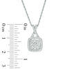 Thumbnail Image 2 of 1/2 CT. T.W. Diamond Cushion Frame Pendant in 10K White Gold