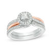 Thumbnail Image 1 of 5/8 CT. T.W. Diamond Frame Three Piece Bridal Set in 14K Two-Tone Gold