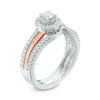 Thumbnail Image 2 of 5/8 CT. T.W. Diamond Frame Three Piece Bridal Set in 14K Two-Tone Gold