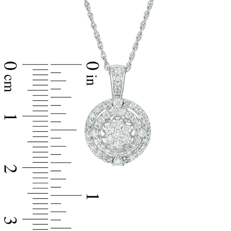 Main Image 2 of 1/2 CT. T.W. Multi-Diamond Double Frame Pendant in 10K White Gold