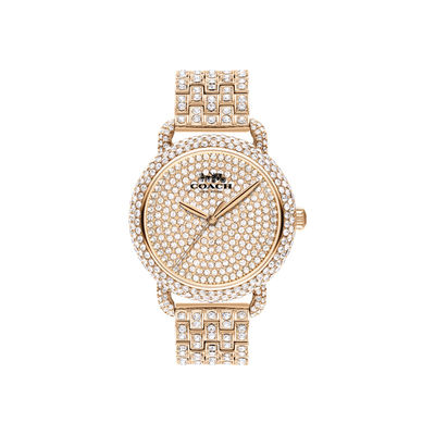 Ladies' Coach Delancey Crystal Accent Rose-Tone Watch (Model: 14502900) | Zales Ladies' Coach Delancey Crystal Accent Rose-Tone Watch (Model: 14502900) | Zales