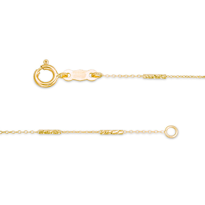 Main Image 2 of Diamond-Cut Bar Station Necklace in 10K Gold