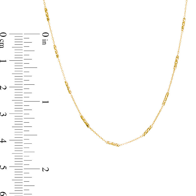 Main Image 3 of Diamond-Cut Bar Station Necklace in 10K Gold