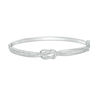 Thumbnail Image 1 of 1/4 CT. T.W. Diamond Bypass Double Loop Knot Bangle in Sterling Silver - 7.5"