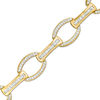 Thumbnail Image 1 of 1 CT. T.W. Baguette and Round Diamond Oval Link Bracelet in 10K Gold - 7.25"