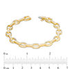 Thumbnail Image 3 of 1 CT. T.W. Baguette and Round Diamond Oval Link Bracelet in 10K Gold - 7.25"