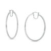 Thumbnail Image 1 of 62.0mm Lab-Created White Sapphire Hoop Earrings in Sterling Silver
