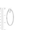 Thumbnail Image 2 of 62.0mm Lab-Created White Sapphire Hoop Earrings in Sterling Silver