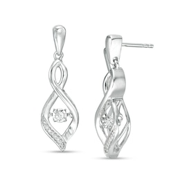 Unstoppable Love™ 1/10 CT. T.W. Diamond Flame Drop Earrings in Sterling Silver