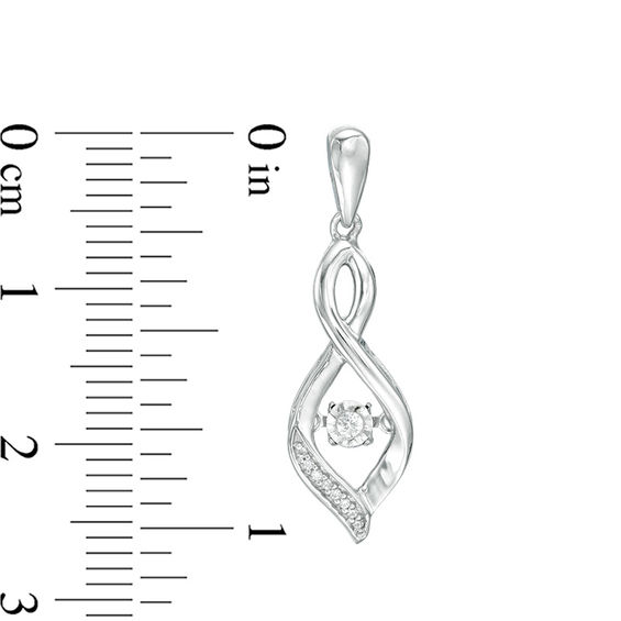0.085 CT. T.w. Diamond Flame Drop Earrings in Sterling Silver