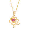 Thumbnail Image 1 of Child's Disney Twinkle Belle Ruby Beaded Rose Pendant in 14K Gold - 13"