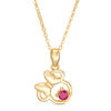 Thumbnail Image 0 of Child's Disney Twinkle Tilted Minnie Mouse Ruby Pendant in 14K Gold - 13"
