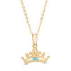 Thumbnail Image 1 of Child's Disney Twinkle Princess Blue Topaz Beaded Tiara Pendant in 14K Gold - 14"