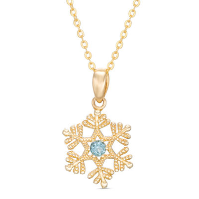 Child S Disney Le Frozen Blue Topaz Beaded Snowflake Pendant In 14k Gold 14 Zales - 14k Gold Snowflake Pendant Child S Disney Le Frozen Blue Topaz Beaded Snowflake Pendant In 14k Gold 14 Zales - 14k Gold Snowflake Pendant