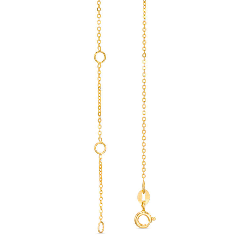 Main Image 2 of Child's Disney Twinkle Frozen Blue Topaz Beaded Snowflake Pendant in 14K Gold - 14"