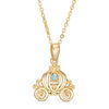 Thumbnail Image 1 of Child's Disney Twinkle Cinderella Blue Topaz Carriage Pendant in 14K Gold - 14"
