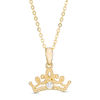 Thumbnail Image 0 of Child's Disney Twinkle Princess Diamond Accent Beaded Tiara Pendant in 14K Gold - 13"