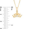 Thumbnail Image 2 of Child's Disney Twinkle Princess Diamond Accent Beaded Tiara Pendant in 14K Gold - 13"