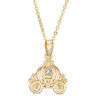 Thumbnail Image 1 of Child's Disney Twinkle Cinderella Diamond Accent Carriage Pendant in 14K Gold - 14"