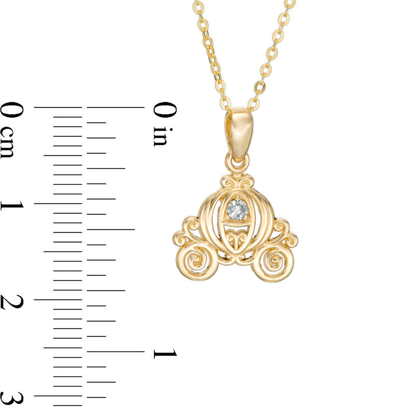 Main Image 3 of Child's Disney Twinkle Cinderella Diamond Accent Carriage Pendant in 14K Gold - 14"