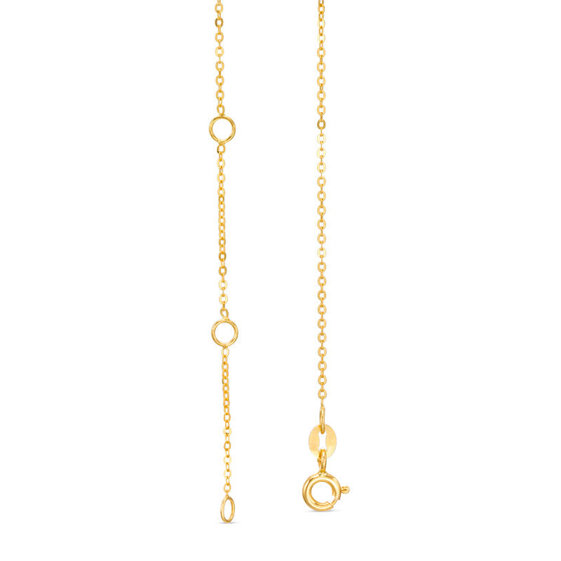 Child's Disney Twinkle Frozen Diamond Accent Beaded Snowflake Pendant in 14K Gold - 14"