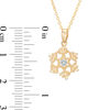 Thumbnail Image 2 of Child's Disney Twinkle Frozen Diamond Accent Beaded Snowflake Pendant in 14K Gold - 14"