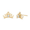 Thumbnail Image 1 of Child's Disney Twinkle Princess Diamond Accent Beaded Tiara Stud Earrings in 14K Gold