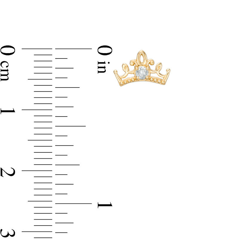 Main Image 2 of Child's Disney Twinkle Princess Diamond Accent Beaded Tiara Stud Earrings in 14K Gold