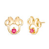 Thumbnail Image 0 of Child's Disney Twinkle Minnie Mouse Ruby Stud Earrings in 14K Gold