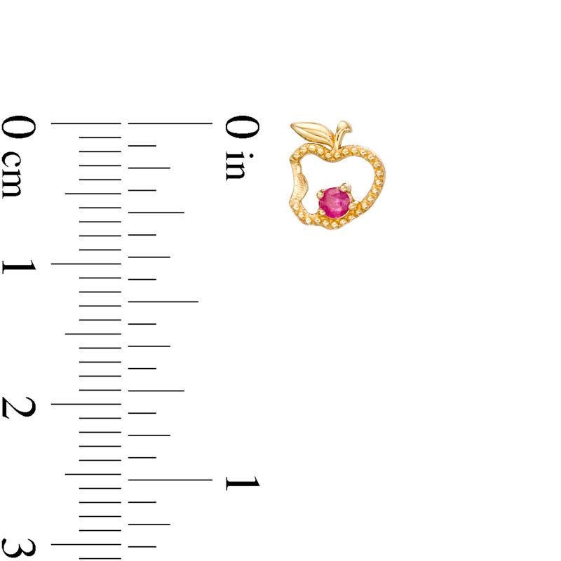 Main Image 2 of Child's Disney Twinkle Snow White Ruby Beaded Apple Stud Earrings in 14K Gold