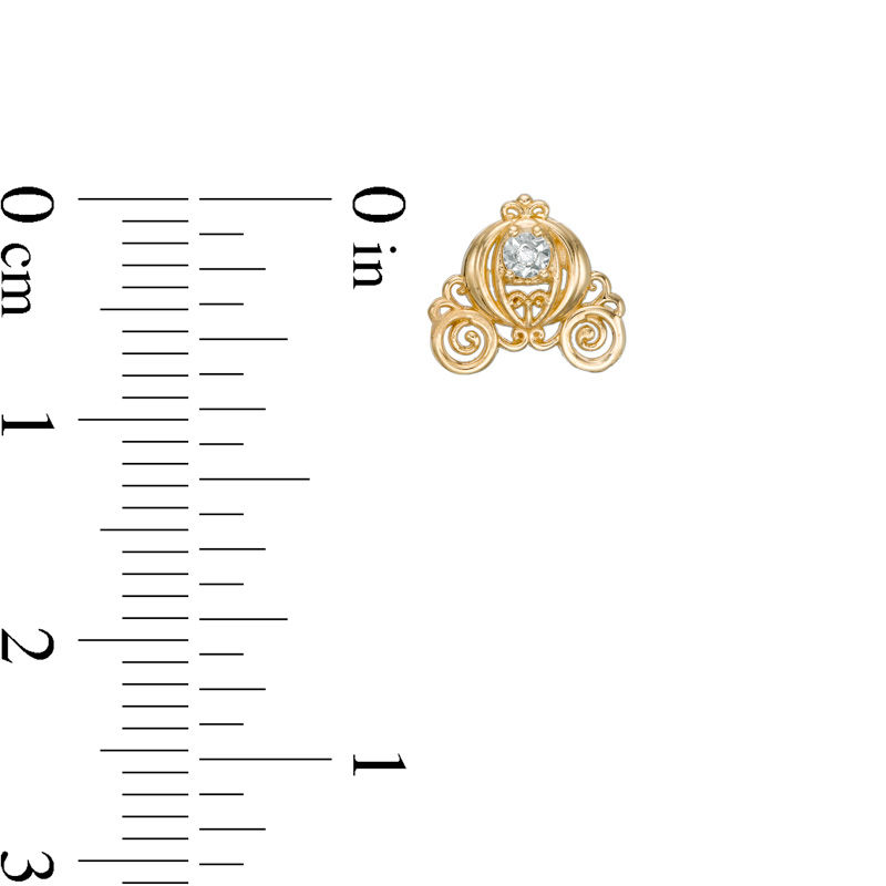 Main Image 2 of Child's Disney Twinkle Cinderella Diamond Accent Carriage Stud Earrings in 14K Gold