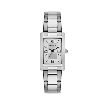silver rectangle watch womens