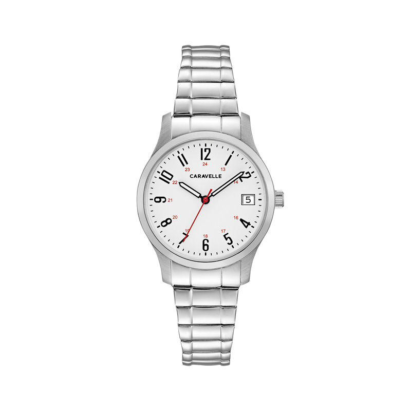 Ladies' Caravelle by Bulova Expansion Watch with White Dial (Model: 43M119)