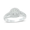 Thumbnail Image 0 of 1/4 CT. T.W. Composite Diamond Frame Vintage-Style Engagement Ring in 10K White Gold