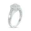 Thumbnail Image 1 of 1/4 CT. T.W. Composite Diamond Frame Vintage-Style Engagement Ring in 10K White Gold