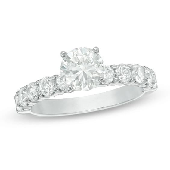 2 CT. T.w. Diamond Engagement Ring in 14K White Gold