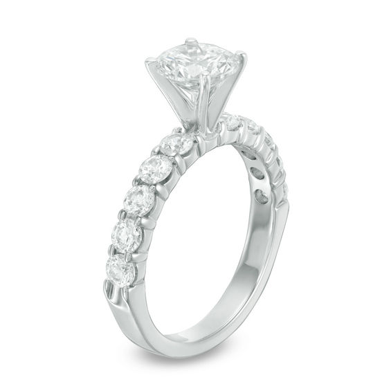 2 CT. T.w. Diamond Engagement Ring in 14K White Gold