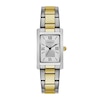 Thumbnail Image 0 of Ladies' Caravelle by Bulova Two-Tone Watch with Rectangular Silver-Tone Dial (Model: 45L167)