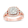 Thumbnail Image 1 of 1-1/4 CT. T.W. Composite Diamond Cushion Frame Engagement Ring in 14K Two-Tone Gold