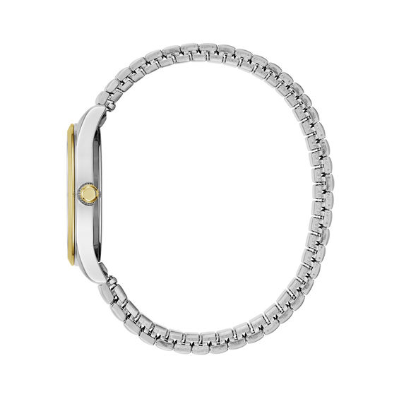 Ladies' Caravelle by Bulova Two-Tone Expansion Watch with White Dial (Model: 45M111)