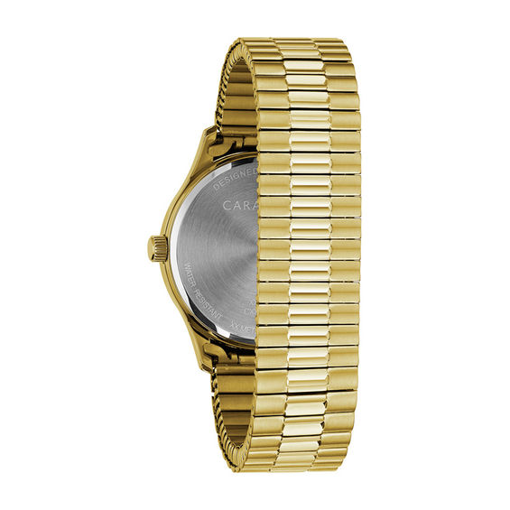 Men's Caravelle by Bulova Gold-Tone Expansion Watch with White Dial (Model: 44B117)