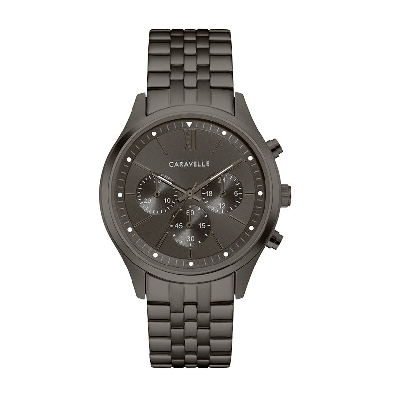 Men's Caravelle by Bulova Gunmetal IP Chronograph Watch (Model: 45A141)