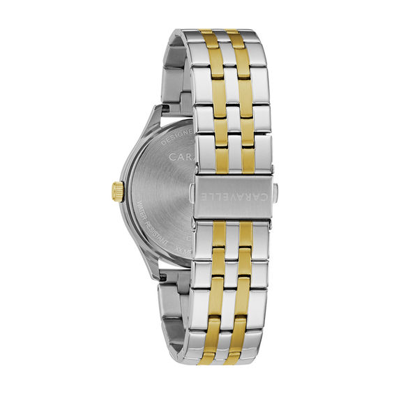 Men's Caravelle by Bulova Two-Tone Watch with White Dial (Model: 45B148)