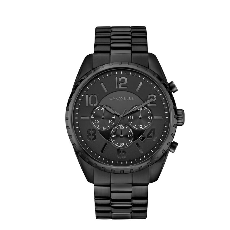 Main Image 1 of Men's Caravelle by Bulova Black IP Chronograph Watch (Model: 45B150)