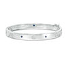 Thumbnail Image 1 of Vera Wang Love Collection Princess-Cut Blue Sapphire and 1/8 CT. T.W. Diamond Bangle in Sterling Silver - 7.5"