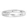 Thumbnail Image 3 of Vera Wang Love Collection Princess-Cut Blue Sapphire and 1/8 CT. T.W. Diamond Bangle in Sterling Silver - 7.5"