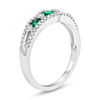 Thumbnail Image 1 of Emerald and 1/4 CT. T.W. Diamond Seven Stone Anniversary Ring in 14K White Gold